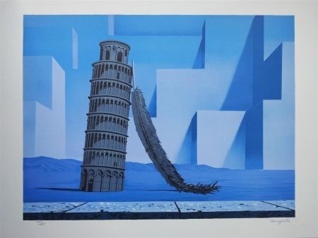 Lithograph Magritte - La nuit de Pise (night in Pisa)