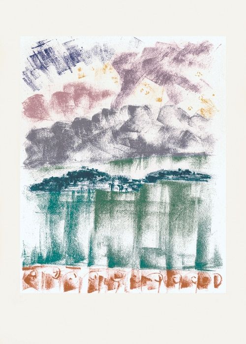 Lithograph Masson - La nuit à Bellagio (Voyage à Venise)