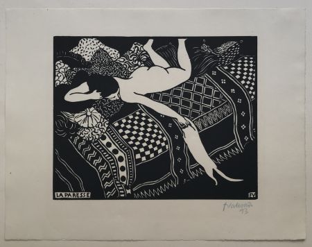 Woodcut Vallotton - La Paresse (Laziness)