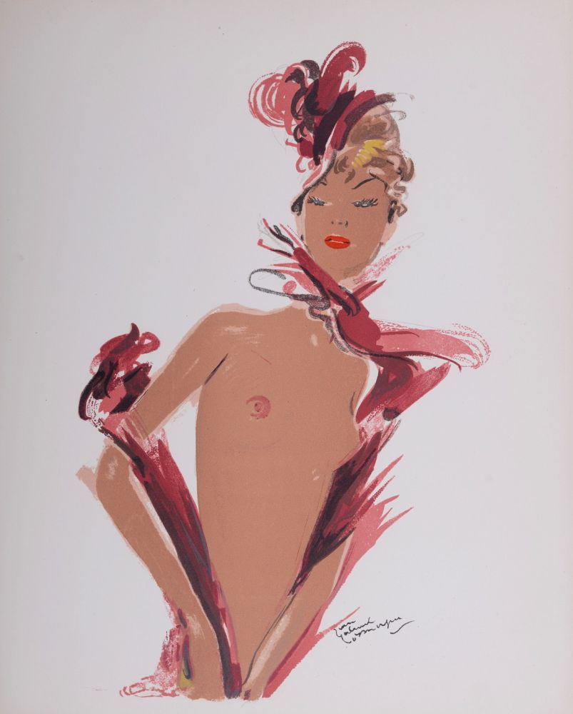 Lithograph Domergue - La Parisienne : Arlette, 1956