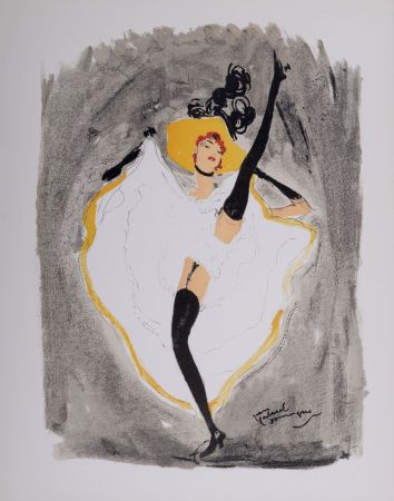 Lithograph Domergue - La Parisienne : French Cancan, 1956