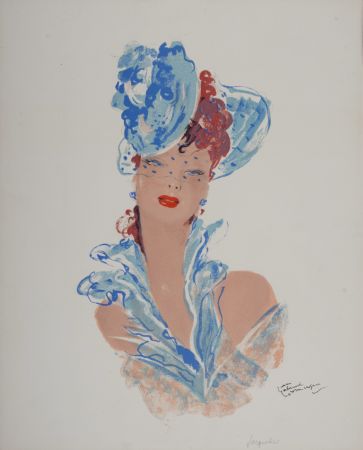 Lithograph Domergue - La Parisienne : Jacqueline, 1956