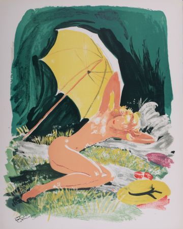 Lithograph Domergue - La Parisienne : Starlette, 1956