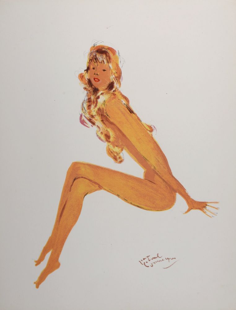 Lithograph Domergue - La Parisienne : Sylvie, 1956