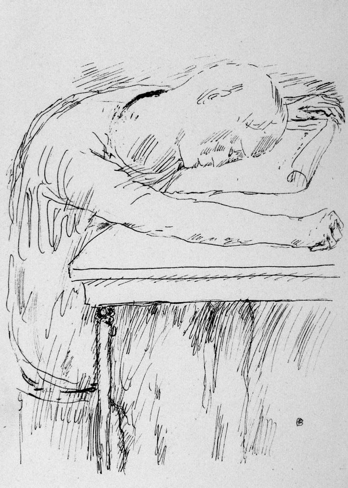 Lithograph Bonnard - La pausa