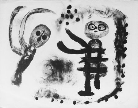 Lithograph Miró - La petite fille au bois