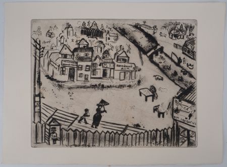 Etching Chagall - La petite ville