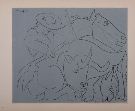 Linocut Picasso (After) - La pique cassée, 1962