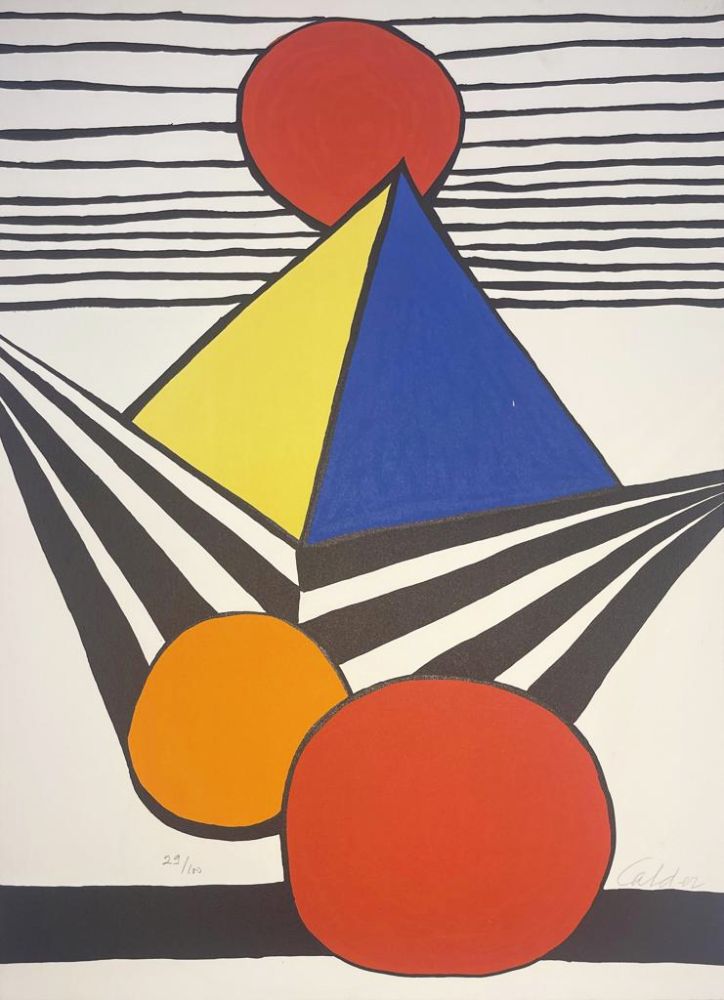 Lithograph Calder - La Pointe du Progrés / The Cutting Edge from La Memoire Elementaire