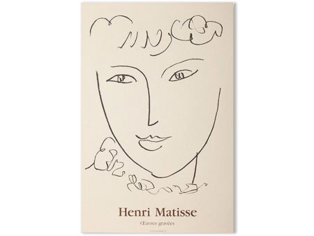 Lithograph Matisse - LA POMPADOUR. Affiche en lithographie pour l'exposition de 1951.