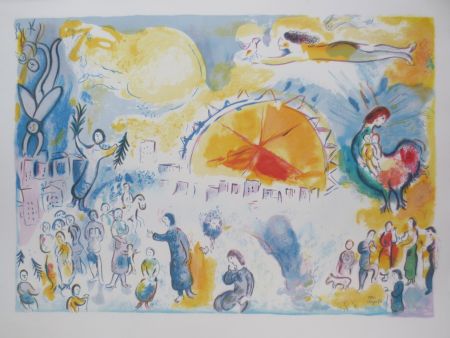 Lithograph Chagall - La procession de noël