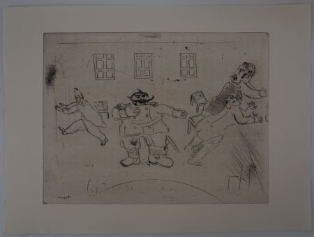 Etching Chagall - La présentation du nouveau chef (A la trésorerie, le nouveau chef)