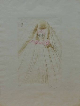 Engraving Dali - La regina con la tunica di seta