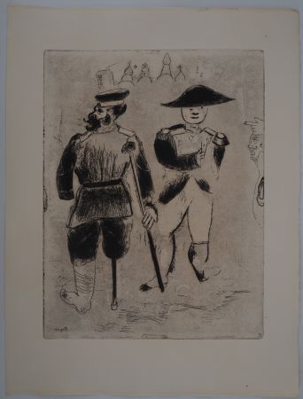 Etching Chagall - La rencontre avec Napoléon (Kopéikine et Napoléon)