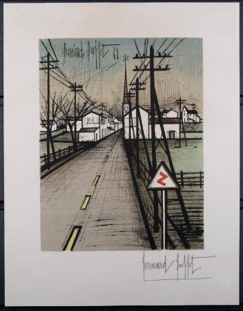 Lithograph Buffet - La route, 1962 - Hand-signed!