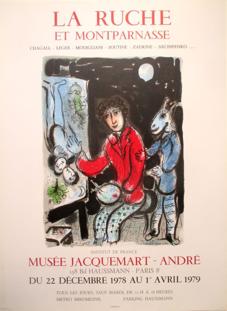 Lithograph Chagall - La Ruche et Montparnasse