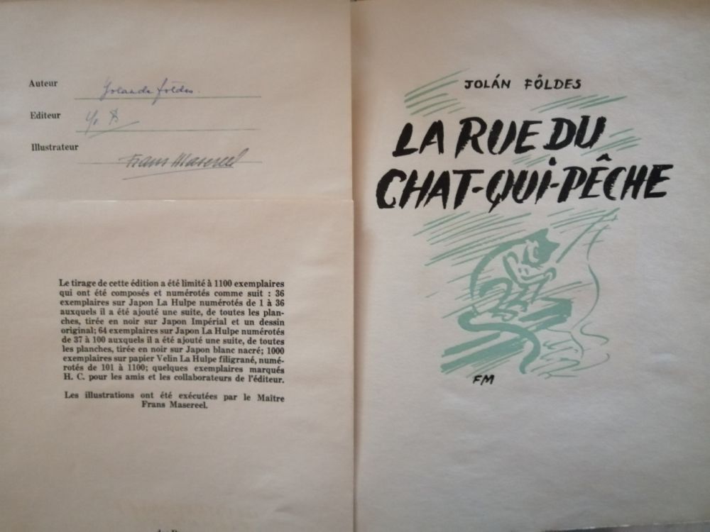Illustrated Book Masereel - La Rue du Chat-qui-pêche 
