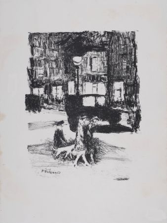 Lithograph Bonnard - La Rue (Paris), 1927