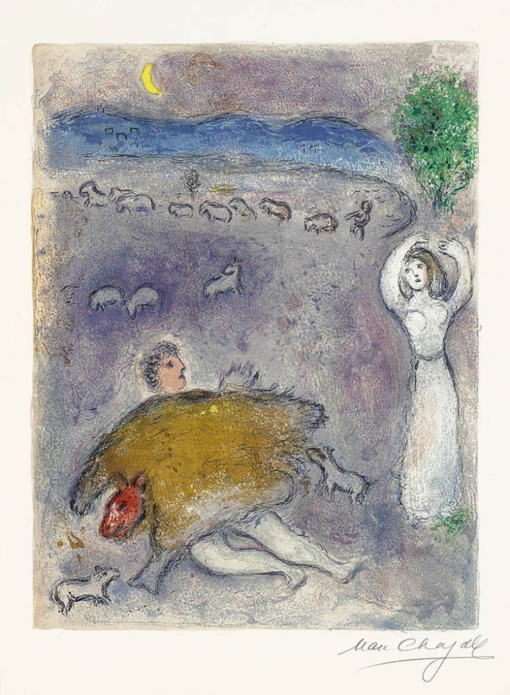 Lithograph Chagall - La Ruse de Dorcon (Dorcon's Strategy)