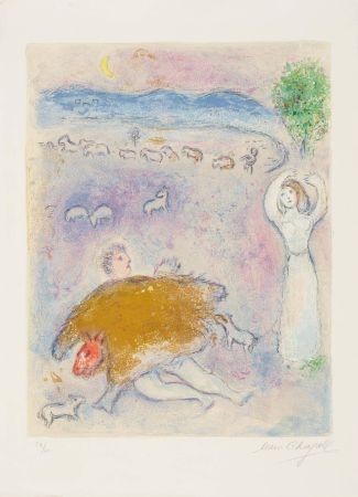 Lithograph Chagall - La Ruse de Dorcon, from Daphnis et Chloé