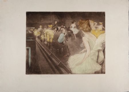 Etching And Aquatint Ranft - La répétition de ballet, c. 1900