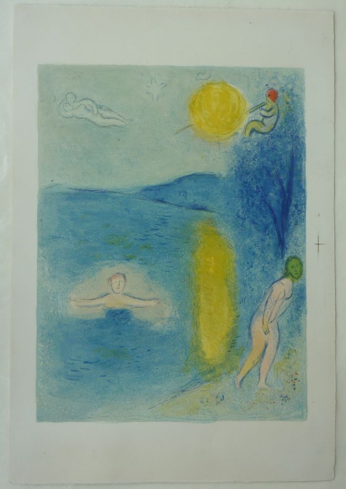 Lithograph Chagall - La saison d' été  (Daphnis et Cloé)