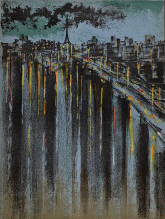 Lithograph Florsheim - La Seine à Paris, 1964.