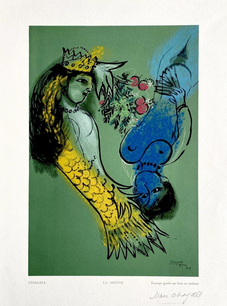 Woodcut Chagall - La Sirene