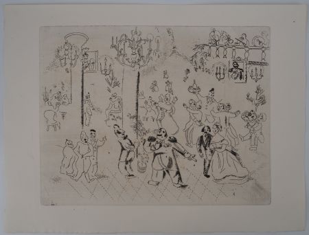 Etching Chagall - La soirée chez le gouverneur