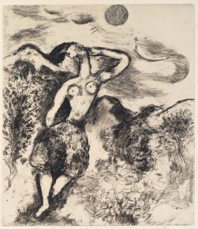 Etching And Aquatint Chagall - La souris métamorphosée en fille
