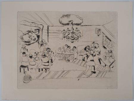 Etching Chagall - La taverne des artistes (Le traktir)