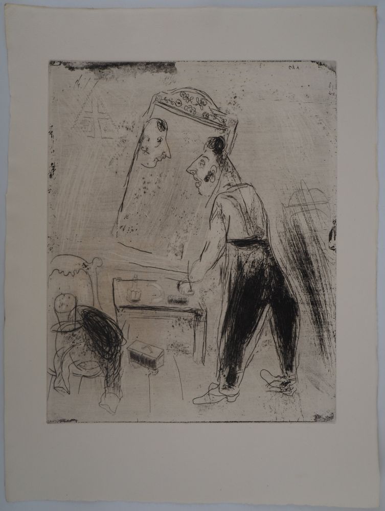 Etching Chagall - La toilette de Tchitchikov