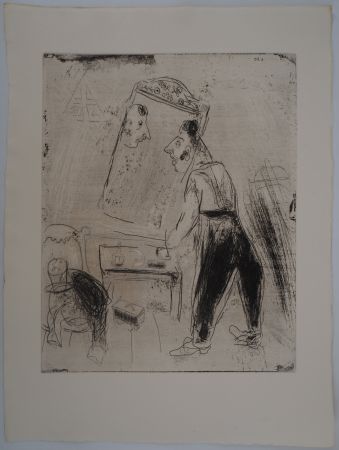 Etching Chagall - La toilette de Tchitchikov