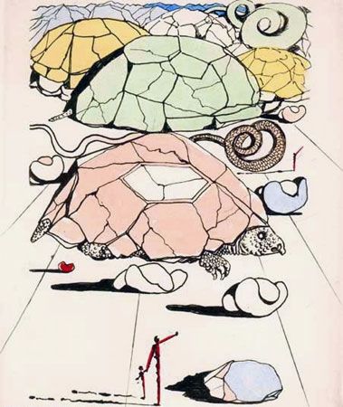 Etching Dali - La Tortue (The Turtle)