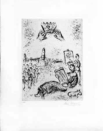 Etching Chagall - La tour du Roi David
