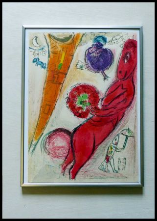 Lithograph Chagall - LA TOUR EIFFEL A L ANE