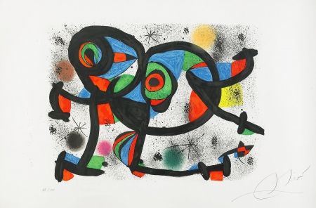 Lithograph Miró - La Triple Roue I