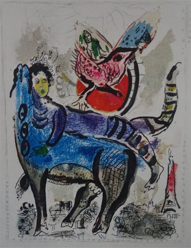 Lithograph Chagall - La Vache bleue