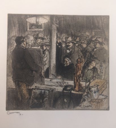 Aquatint Coussens - La vente aux enchères (The Auction)