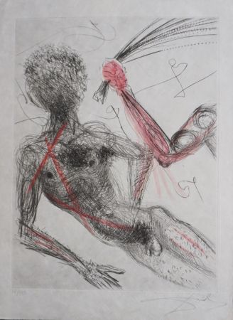 Etching Dali - La Venus aux Fourrures Woman With Whip