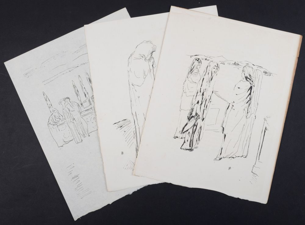 Lithograph Bonnard - La vie de Sainte Monique #10, 1930 - Set of 3 lithographs- Set of 3 litographss