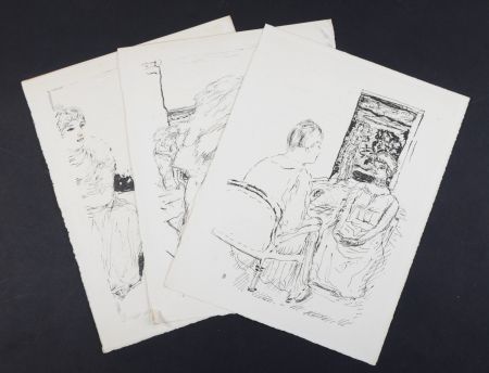 Lithograph Bonnard - La vie de Sainte Monique #1, 1930 - Set of 3 lithographs