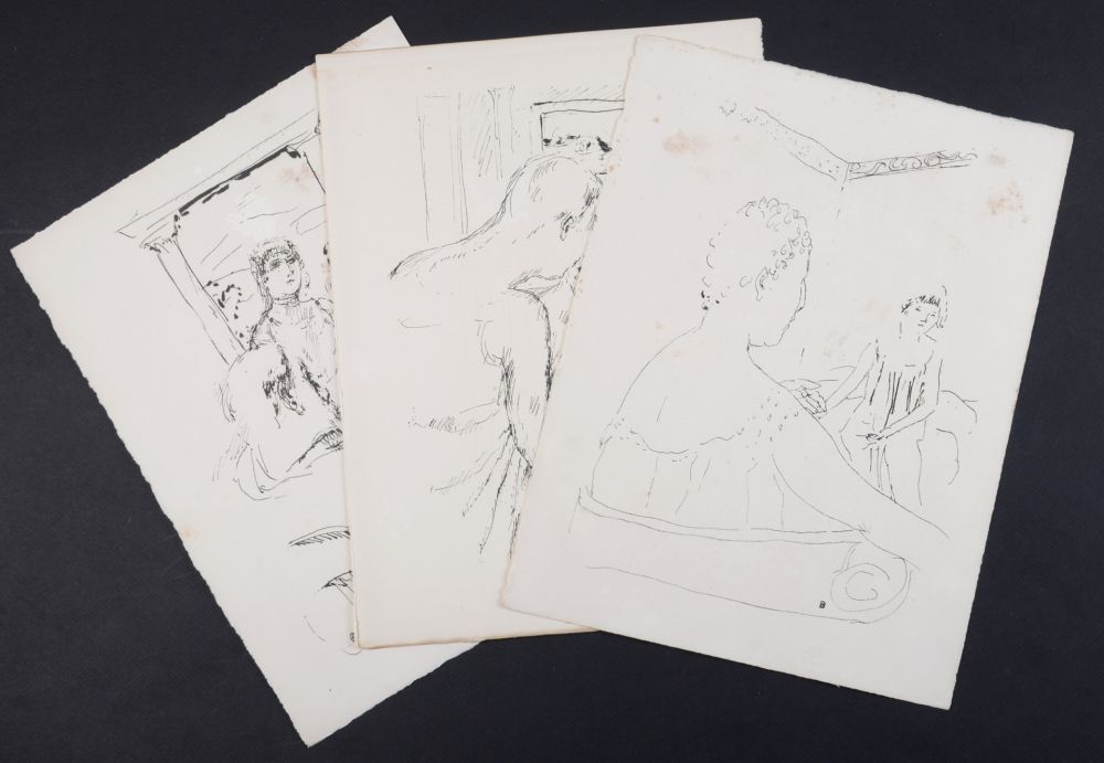 Lithograph Bonnard - La vie de Sainte Monique #6, 1930 - Set of 3 lithographs