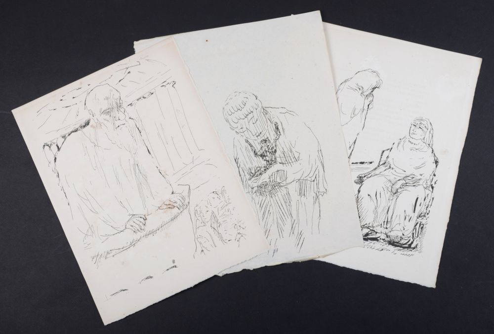 Lithograph Bonnard - La vie de Sainte Monique #7, 1930 - Set of 3 lithographs
