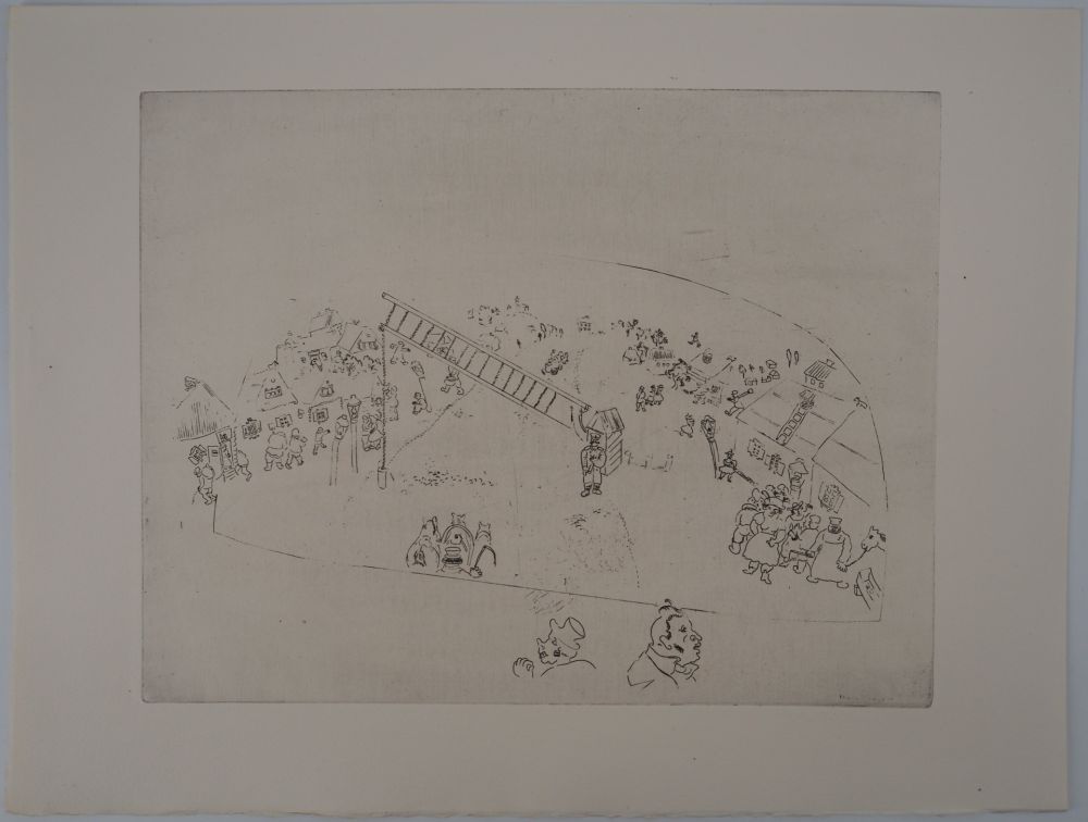 Etching Chagall - La vie de village (A la barrière de la ville)