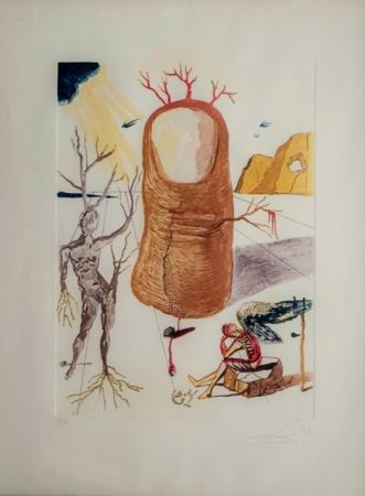 Lithograph Dali - La Visione dell'Angelo di Cap de Creus