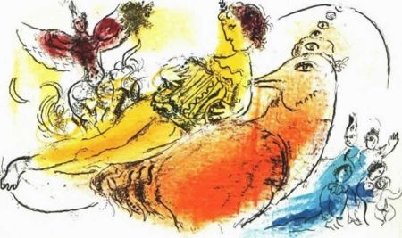 Lithograph Chagall - L'Accordeoniste