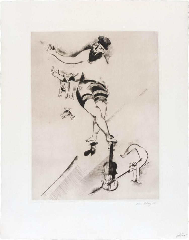 Engraving Chagall - L'acrobate au violon
