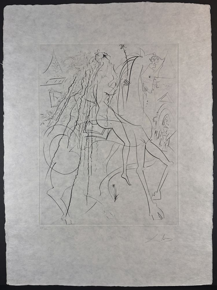 Etching Dali - Lady Godiva