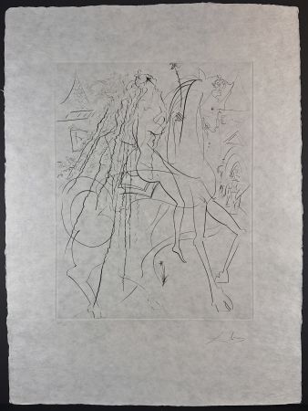 Etching Dali - Lady Godiva